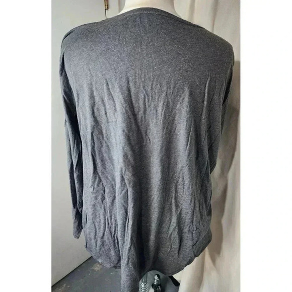SOMOMA GRAY SPARKY LONG SLEEVE V-NECK TOP PLUS SIZE 4X - Picture 4 of 6